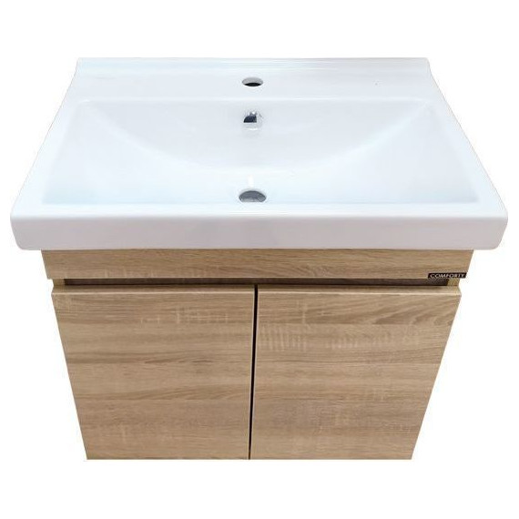 Тумба подвесная с раковиной Comforty Тромсе 60 см, дуб сонома - фото 9
