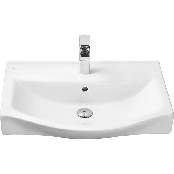 Тумба подвесная с раковиной Акватон Нортон 65 см 1A2488K0NT010, белый/дуб эндгрейн - фото 14