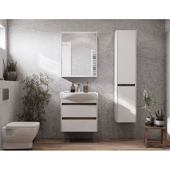 Пенал подвесной Акватон Нортон 34 см 1A249403NT01R, белый/дуб эндгрейн - фото 7