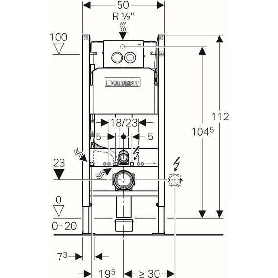 Инсталляция для подвесного унитаза Geberit Duofix Delta 458.124.21.1 3 в 1 - фото 3