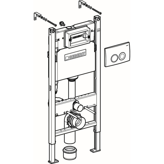 Инсталляция для подвесного унитаза Geberit Duofix Delta 458.124.21.1 3 в 1 - фото 5