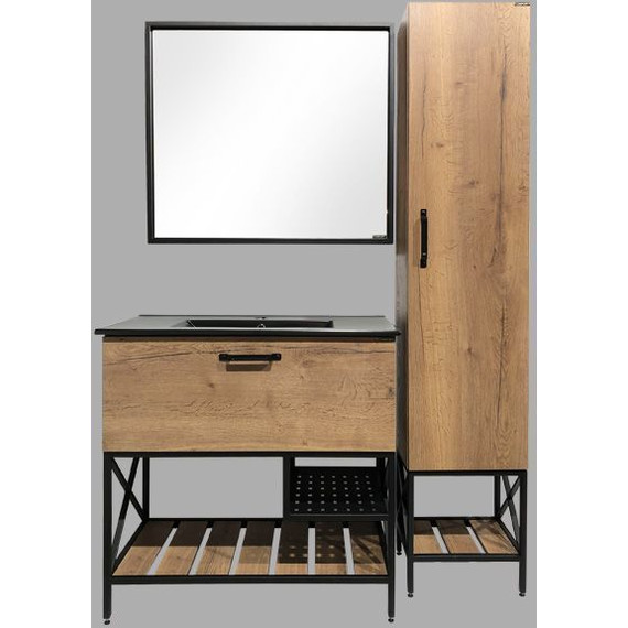 Зеркало Comforty Бредфорд 90 см, чёрный - фото 6