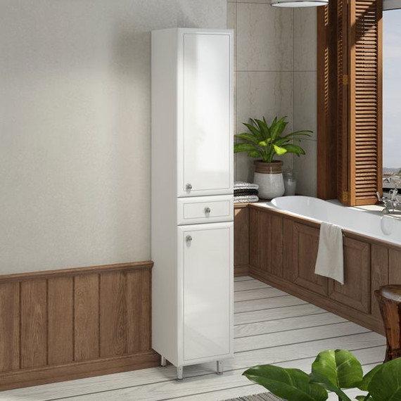 Пенал напольный Comforty Сочи 35 см, белый - фото 9