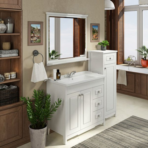 Зеркало Comforty Тбилиси 90 см, белый - фото 4