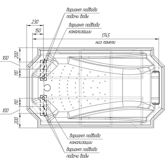 Ванна гидромассажная Радомир Fra Grande Эстелона 190x110 см (хром) - фото 6