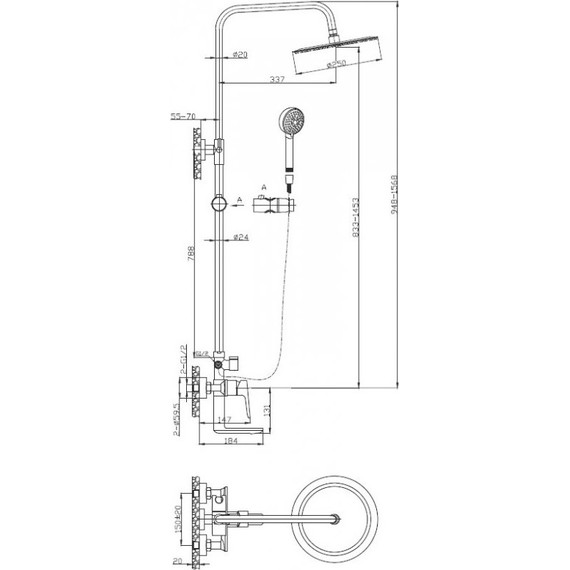 Душевая стойка BelBagno ANCONA-VSCM-CRM - фото 2