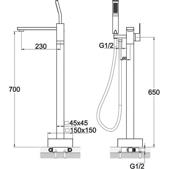 Смеситель для ванны BelBagno Arlie ARL-FMT-CRM - фото 2