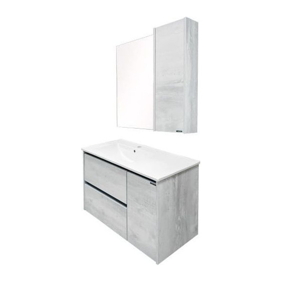 Зеркало-шкаф Comforty Бремен 90 см, дуб белый - фото 5