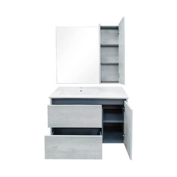 Зеркало-шкаф Comforty Бремен 90 см, дуб белый - фото 6