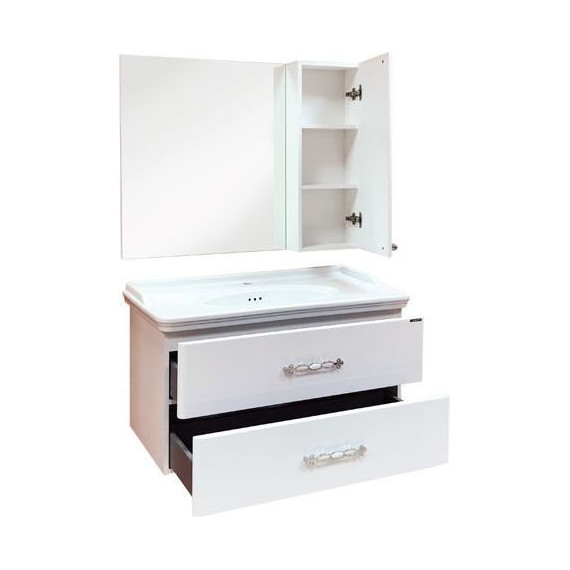 Зеркало-шкаф Comforty Неаполь 100 см, белый - фото 4