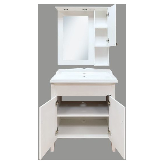 Зеркало-шкаф Comforty Палермо 80 см, белый - фото 6