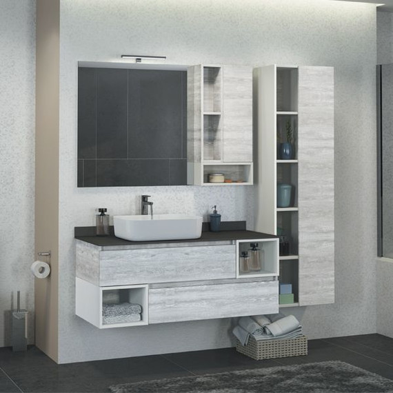 Зеркало-шкаф Comforty Прага 120 см, дуб белый - фото 2