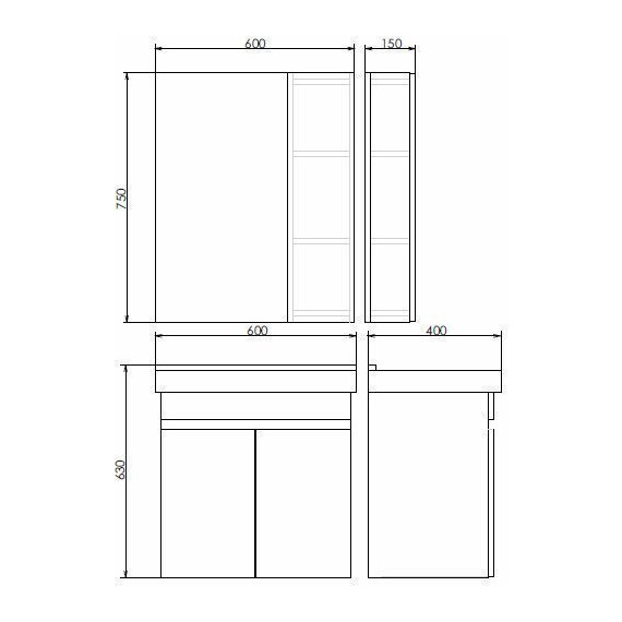 Зеркало-шкаф Comforty Тромсе 60 см, дуб сонома - фото 8
