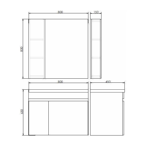Зеркало-шкаф Comforty Тромсе 80 см, дуб сонома - фото 10