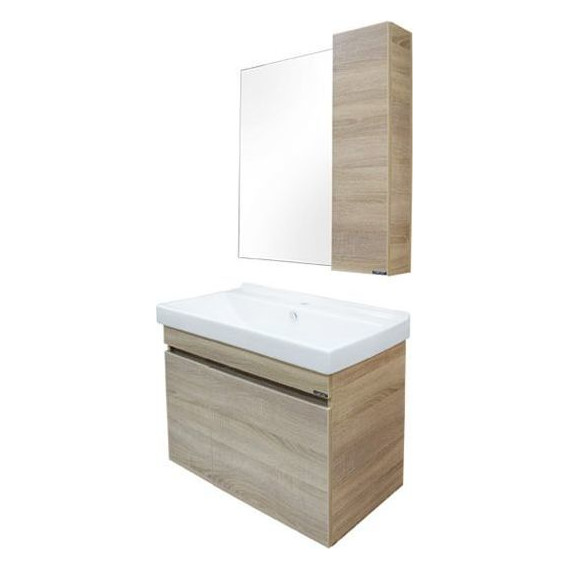 Зеркало-шкаф Comforty Тромсе 80 см, дуб сонома - фото 7