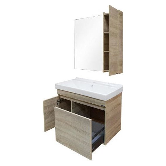 Зеркало-шкаф Comforty Тромсе 80 см, дуб сонома - фото 8