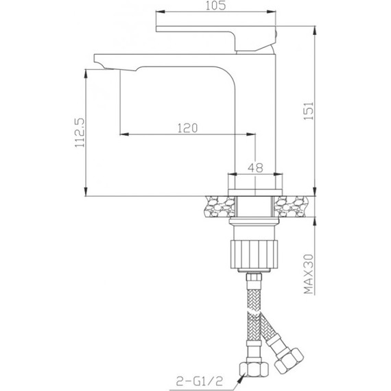 Смеситель для раковины BelBagno Luce LUC-LVM-CRM, Цвет производителя: хром - фото 2