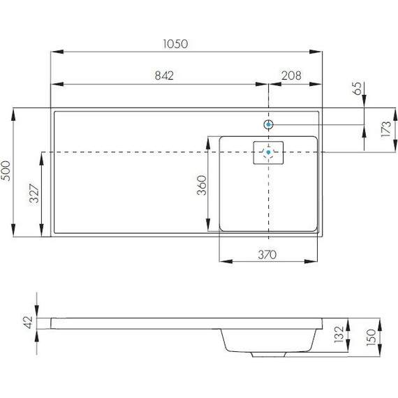 Раковина над стиральной машиной Акватон Лондри 105 см 1A72223KLH010 (раковина справа) - фото 7