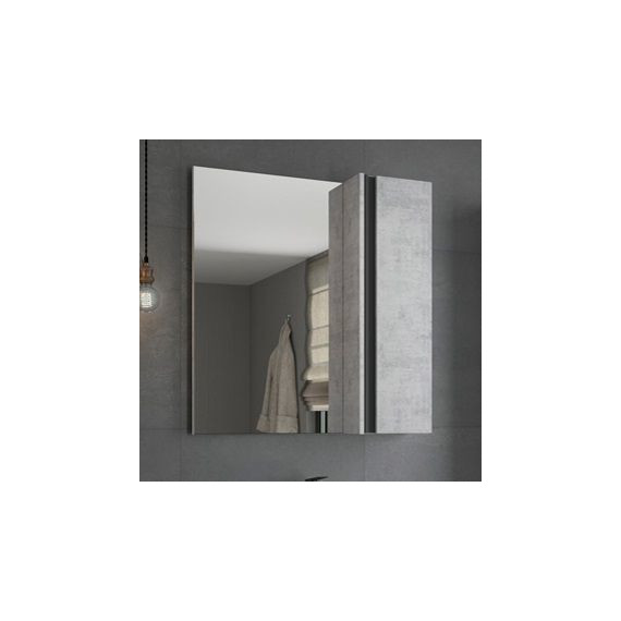 Зеркало-шкаф Comforty Эдинбург 75 см, бетон светлый - фото 