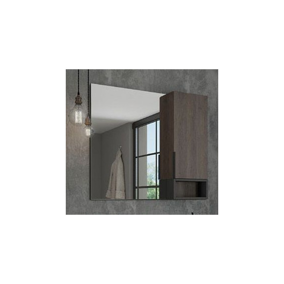Зеркало-шкаф Comforty Франкфурт 90 см, дуб шоколадно-коричневый - фото 