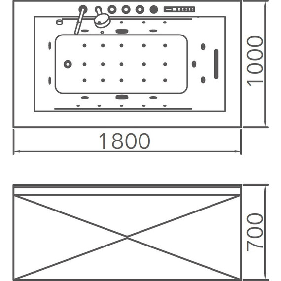 Ванна гидромассажная Gemy G9258 180x100 см - фото 3