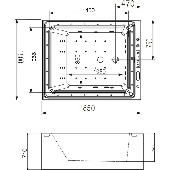 Ванна гидромассажная Gemy G9268 K 185x150 см - фото 12