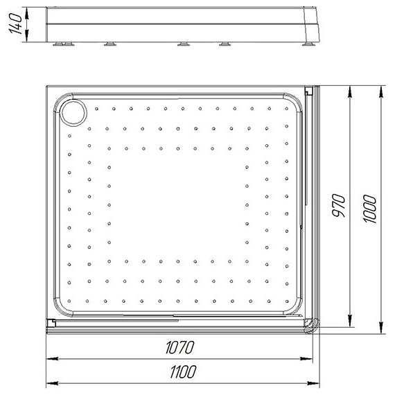Поддон акриловый Радомир Дрим 100х110 см R - фото 2