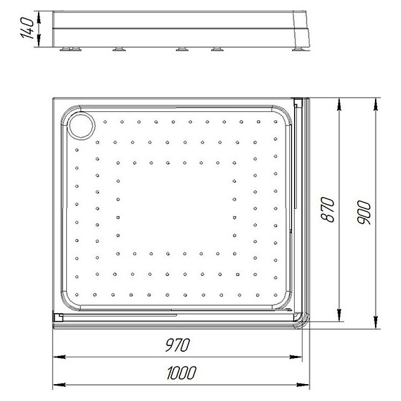 Поддон акриловый Радомир Дрим 90х100 см L - фото 2