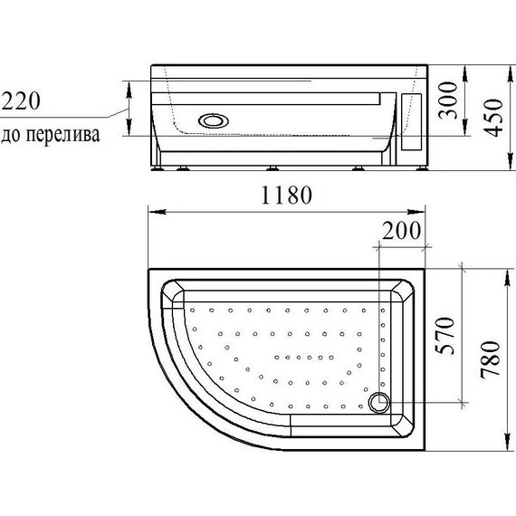 Поддон акриловый Радомир Соул 2 120х80 см L - фото 3
