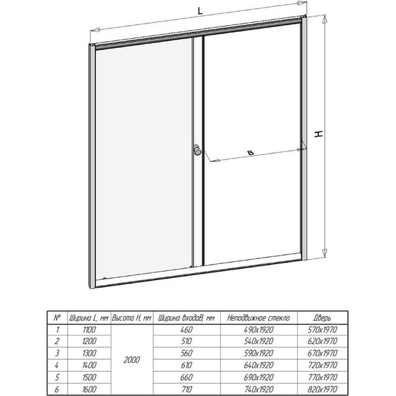 Душевая дверь Радомир Вита 120 см, белый/матовое - фото 3