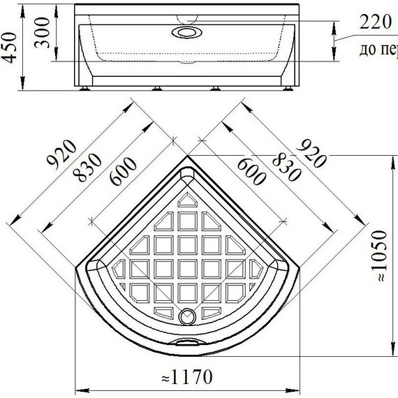Поддон акриловый Радомир Соул 1 90х90 см - фото 3