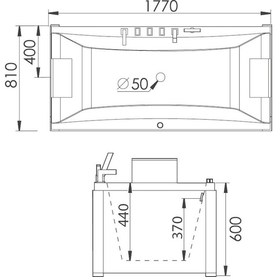 Ванна гидромассажная Gemy G9076 B 177x81 см - фото 4