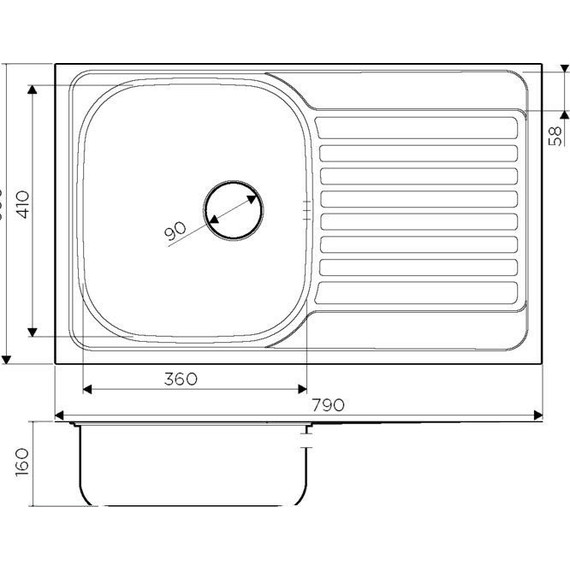 Кухонная мойка Omoikiri Kashiogawa 79-IN 0,7 мм 4993452, нержавеющая сталь - фото 4