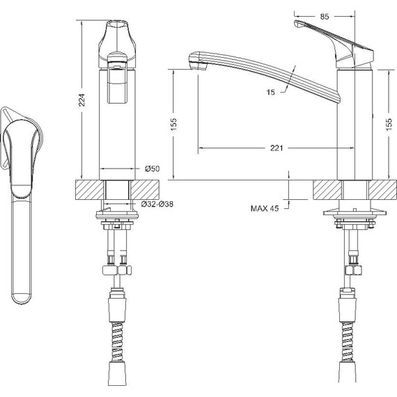 Смеситель для кухни Bravat Common F7234129CP-RUS - фото 2