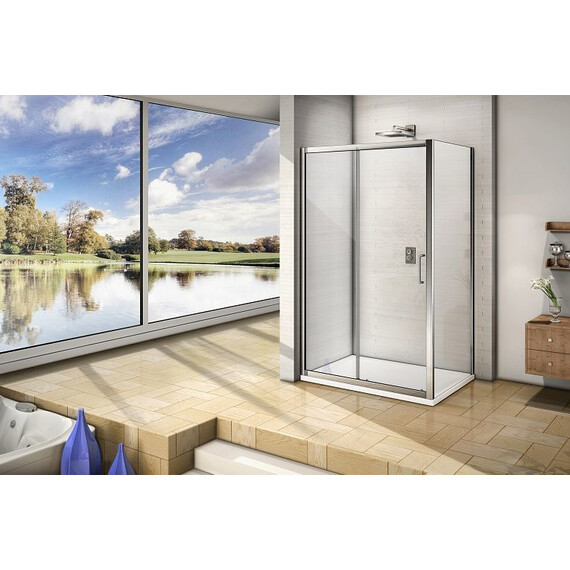 Душевое ограждение Bas Neo WTW-140-C-CH+SP-80-C-CH 140х80 см, хром/прозрачное - фото 3