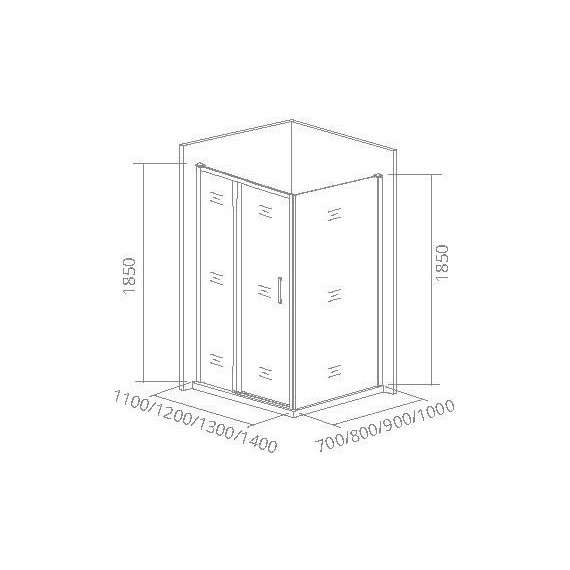 Душевое ограждение Bas Neo WTW-130-C-CH+SP-90-C-CH 130х90 см, хром/прозрачное - фото 4