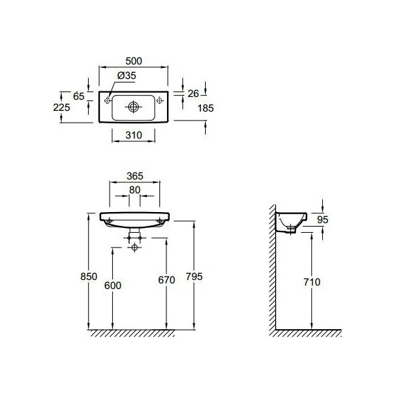 Раковина подвесная Jacob Delafon Odeon Up 50 см E4701L-00 - фото 3
