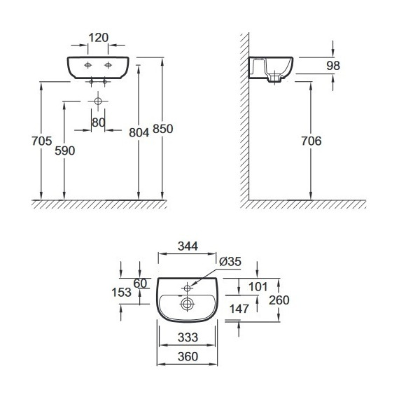 Раковина подвесная Jacob Delafon Odeon Up 36 см E4761-00 - фото 2