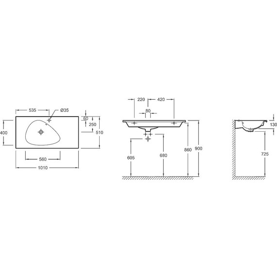 Раковина мебельная Jacob Delafon Nouvelle Vague 101 см EXAQ112-Z-00 - фото 3