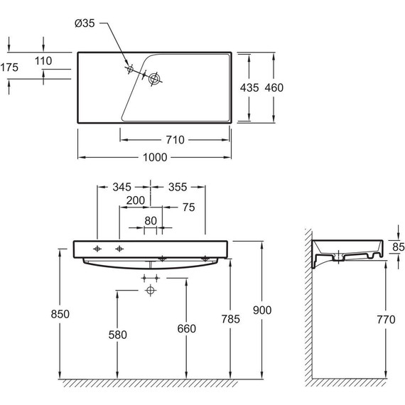Раковина подвесная Jacob Delafon Rythmik ​100х46 см EXN112-Z-00 - фото 6