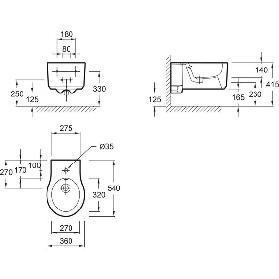 Биде подвесное Jacob Delafon Formilia-Viragio E4774-00 - фото 7