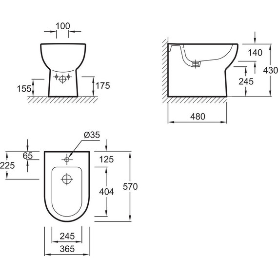 Биде напольное Jacob Delafon Odeon Up E4738-00 - фото 7