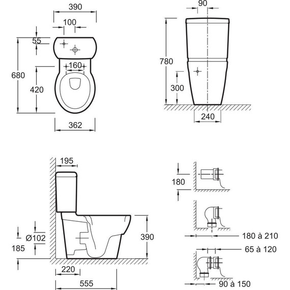 Унитаз-компакт Jacob Delafon Ove 19974W-00 с крышкой микролифт - фото 5