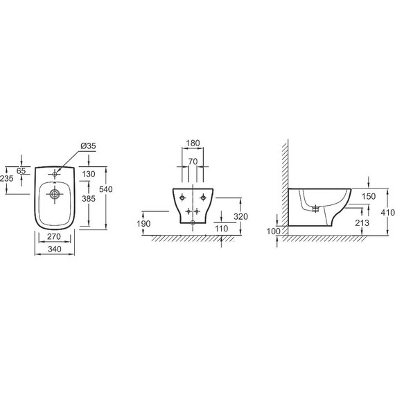 Биде подвесное Jacob Delafon Struktura EMC0002-00 - фото 3