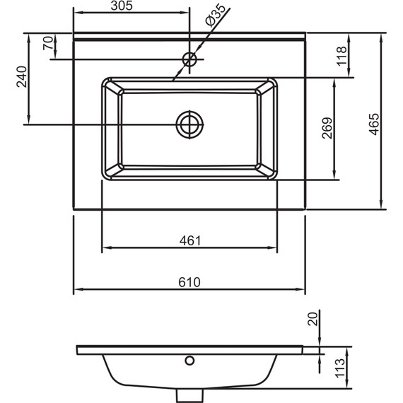 Тумба подвесная с раковиной Jacob Delafon Ola 60 см EB390RU-J5, белый - фото 9