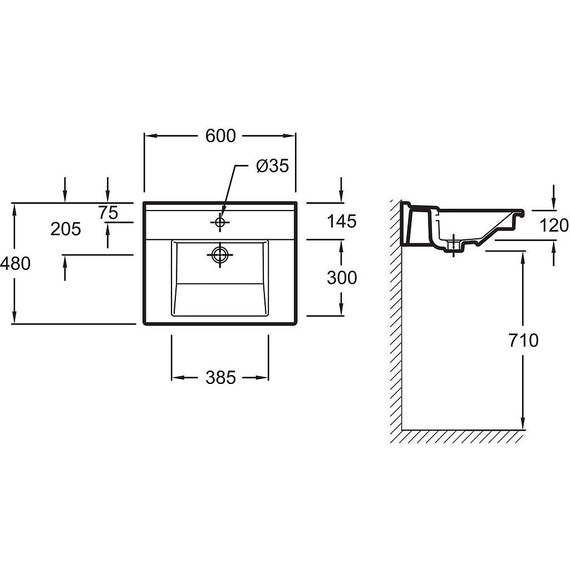 Тумба подвесная с раковиной Jacob Delafon Struktura 57 см EB1276-N18, белый - фото 7