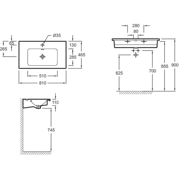 Тумба подвесная с раковиной Jacob Delafon Vox 80 см EB2078-R1-N18 (изогнутые ручки), белый - фото 7