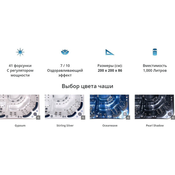 Спа бассейн Vortex Spas Mercury 200х200 см - фото 15