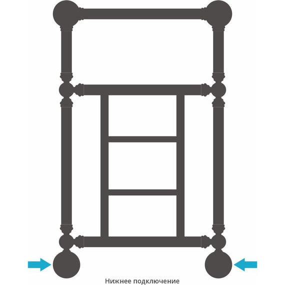 Полотенцесушитель водяной Сунержа Ренессанс 1452 с полкой П5 650х400 мм 12-0282-6640, белый - фото 3