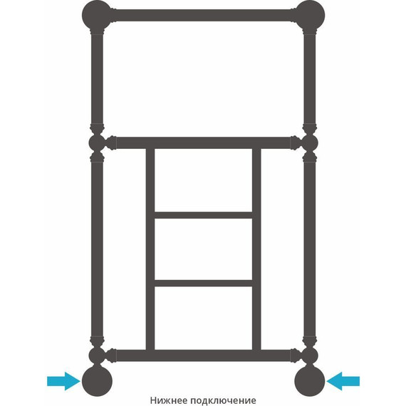 Полотенцесушитель водяной Сунержа Ренессанс 1452 с полкой П5 850х500 мм 12-0282-8650, белый - фото 3